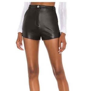 Revolve Alvina Shorts in Black (vegan leather) size S